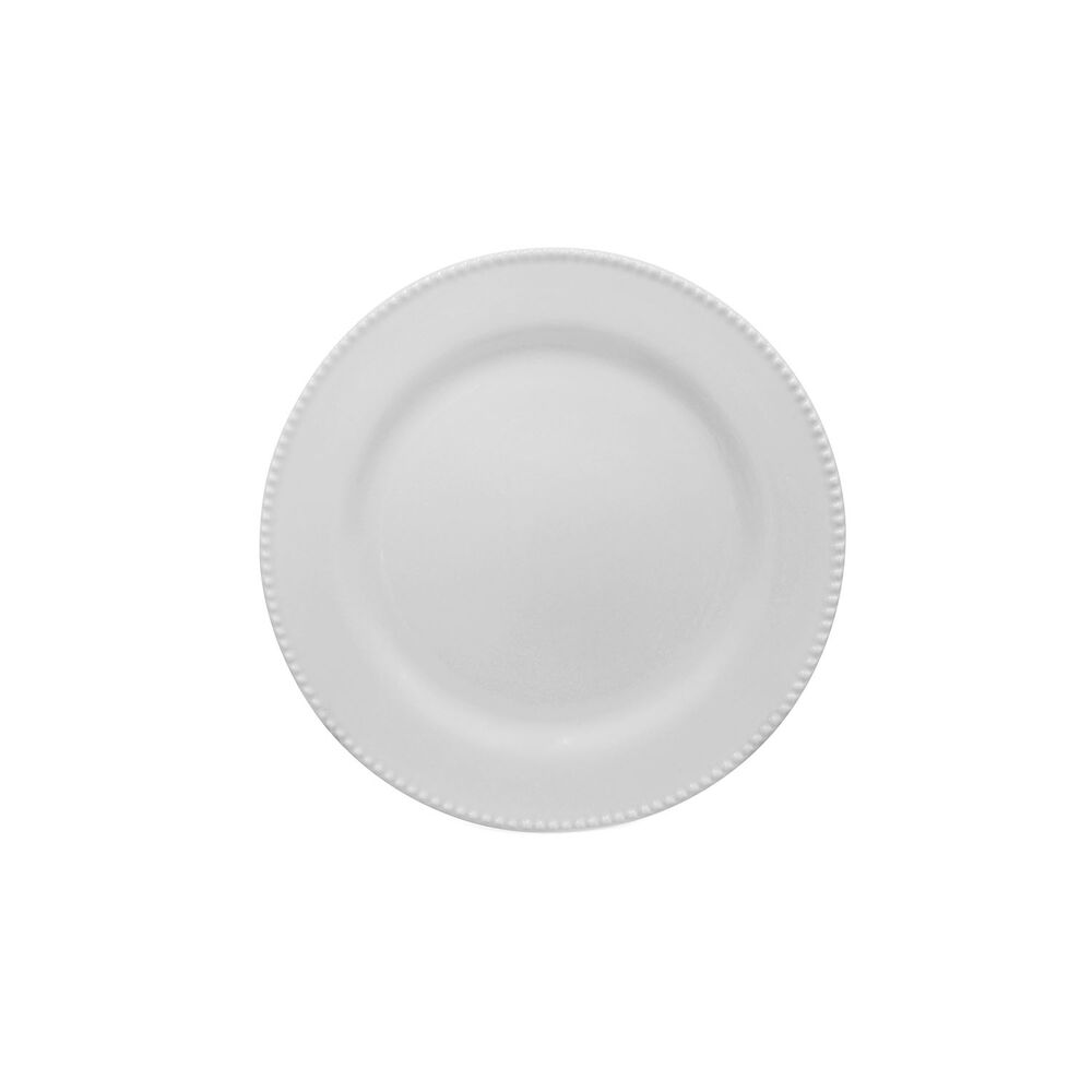Prato Raso Yoi Perla Corona 27cm Branco Cerâmica