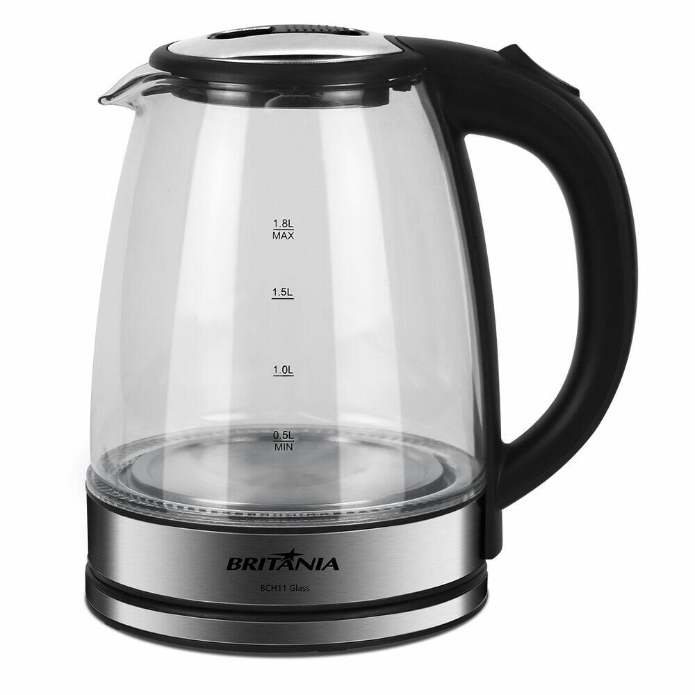 Chaleira Elétrica BCH11 Glass 1,8L Preto/Prata Britânia