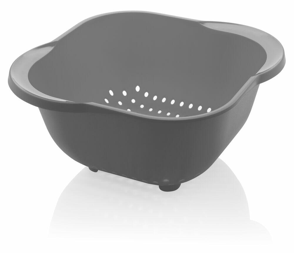 Escorredor de Massa/Arroz Ou 27,5x27,25x13cm Chumbo