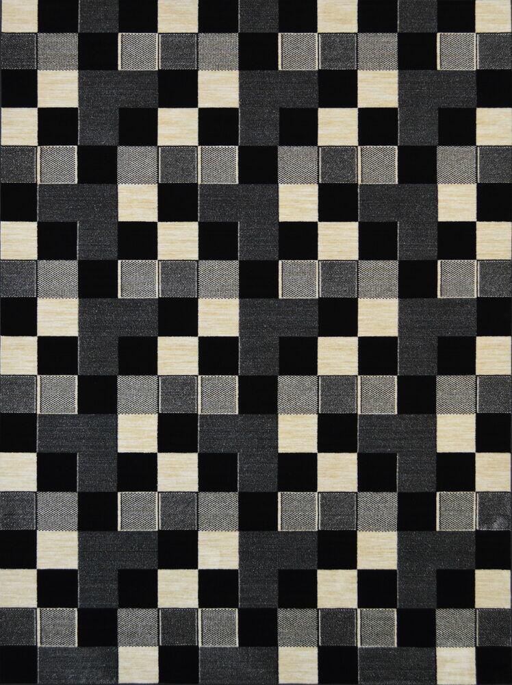 Tapete Marbella Pathwork 0,50x0,90m Black Creme Rayza