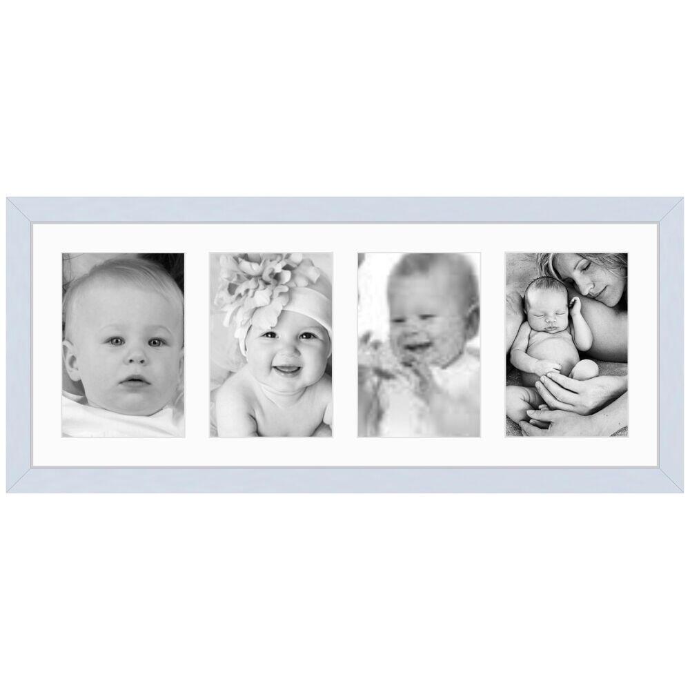 Painel Porta Retrato 4 Fotos 25x54cm Branco Tropical Artes