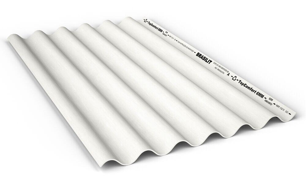 Telha Fibrocimento 6mm Brasilit 1,10x2,44m Topcomfort Branca