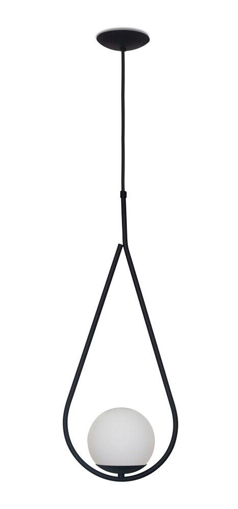 Pendente 1 Lâmpada Spot Line Gota E27 Preto