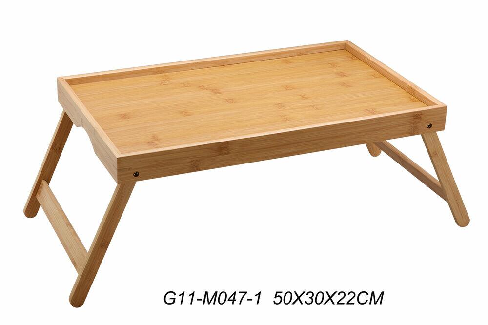 Bandeja com Pés Dobráveis 50cm Bambu Natural Cotidiana