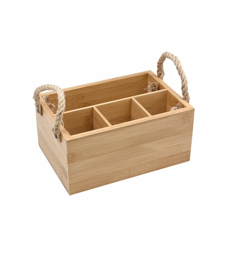 Porta Talheres com Alça Cotidiana 16x11x25,5cm Bambu Natural