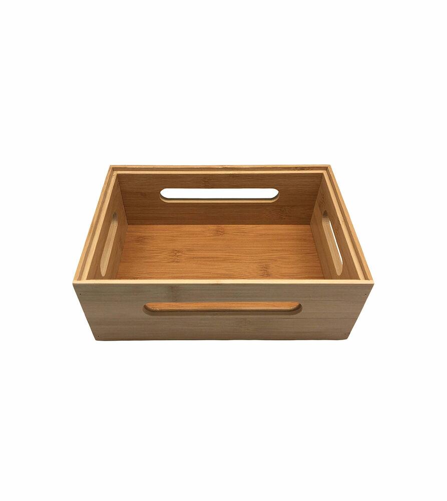 Fruteira de Mesa Empilhável Cotidiana 23,5x16x9cm Bambu Natural