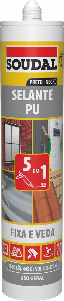 Selante Soudal Uso Geral 445g Preto