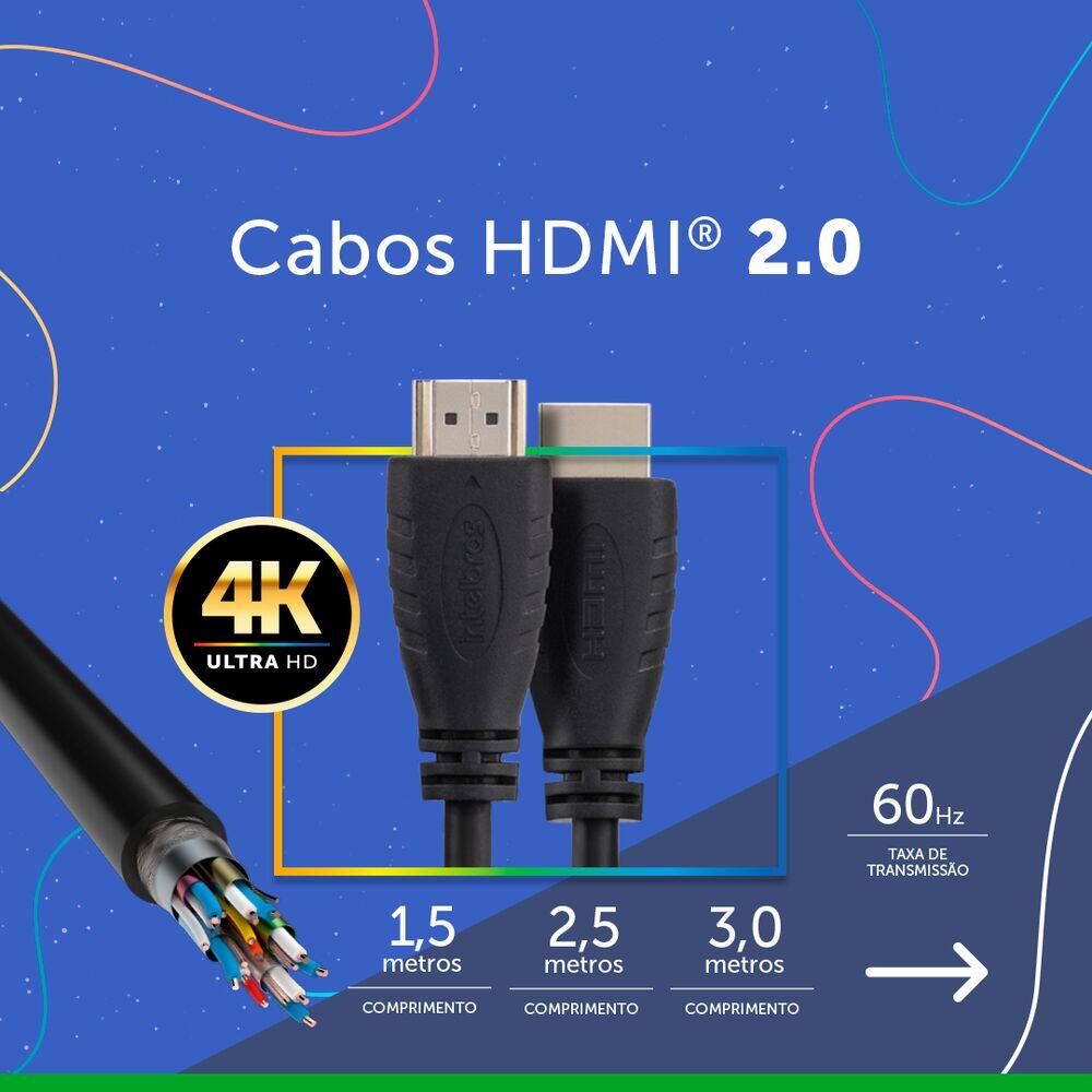 Cabo HDMI 2.0 de 2,5m CH 2025 Preto Intelbras