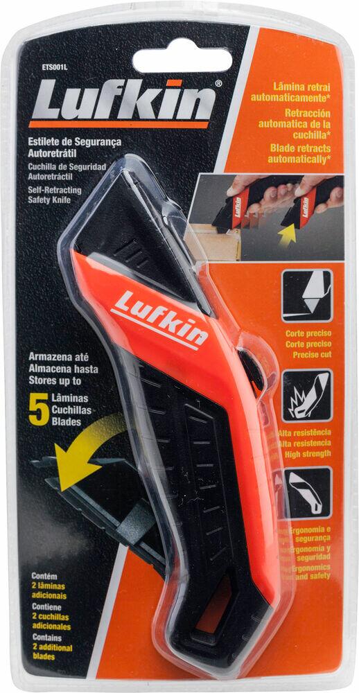 Estilete Autoretratil Segurança Apex Preto/Laranja Lufkin