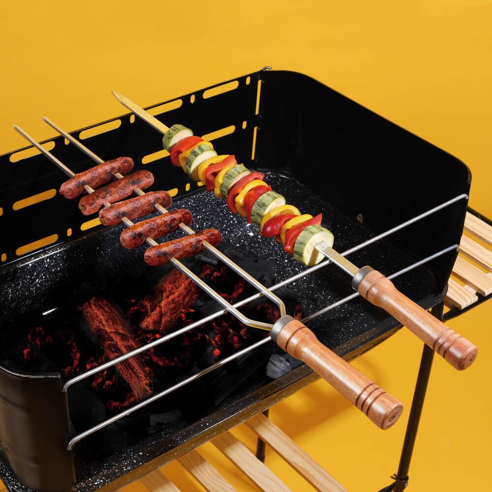 Espeto para Churrasco de Alumínio Mor 70cm Duplo