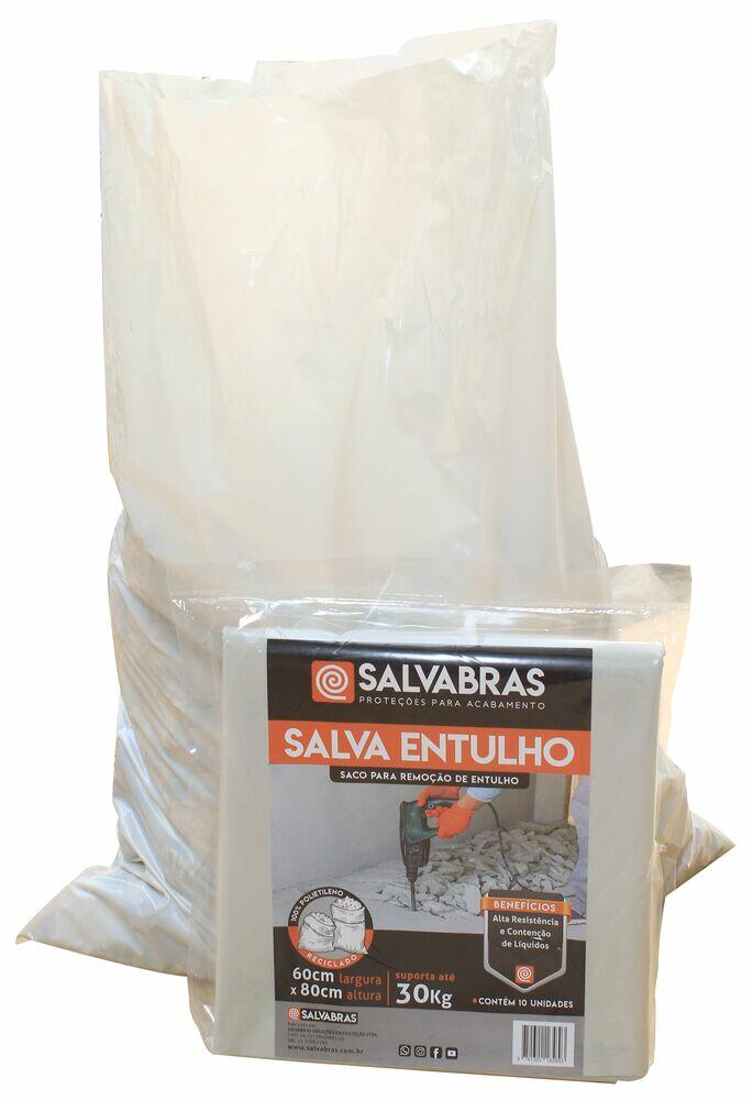 Saco para Entulho Salva Piso 30L 10 Peças Transparente