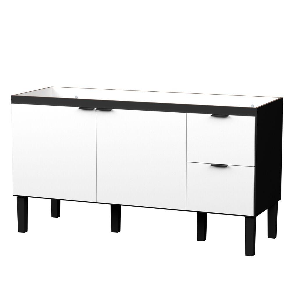 Balcão de Cozinha Colibri 144cm Branco e Preto Cozimax