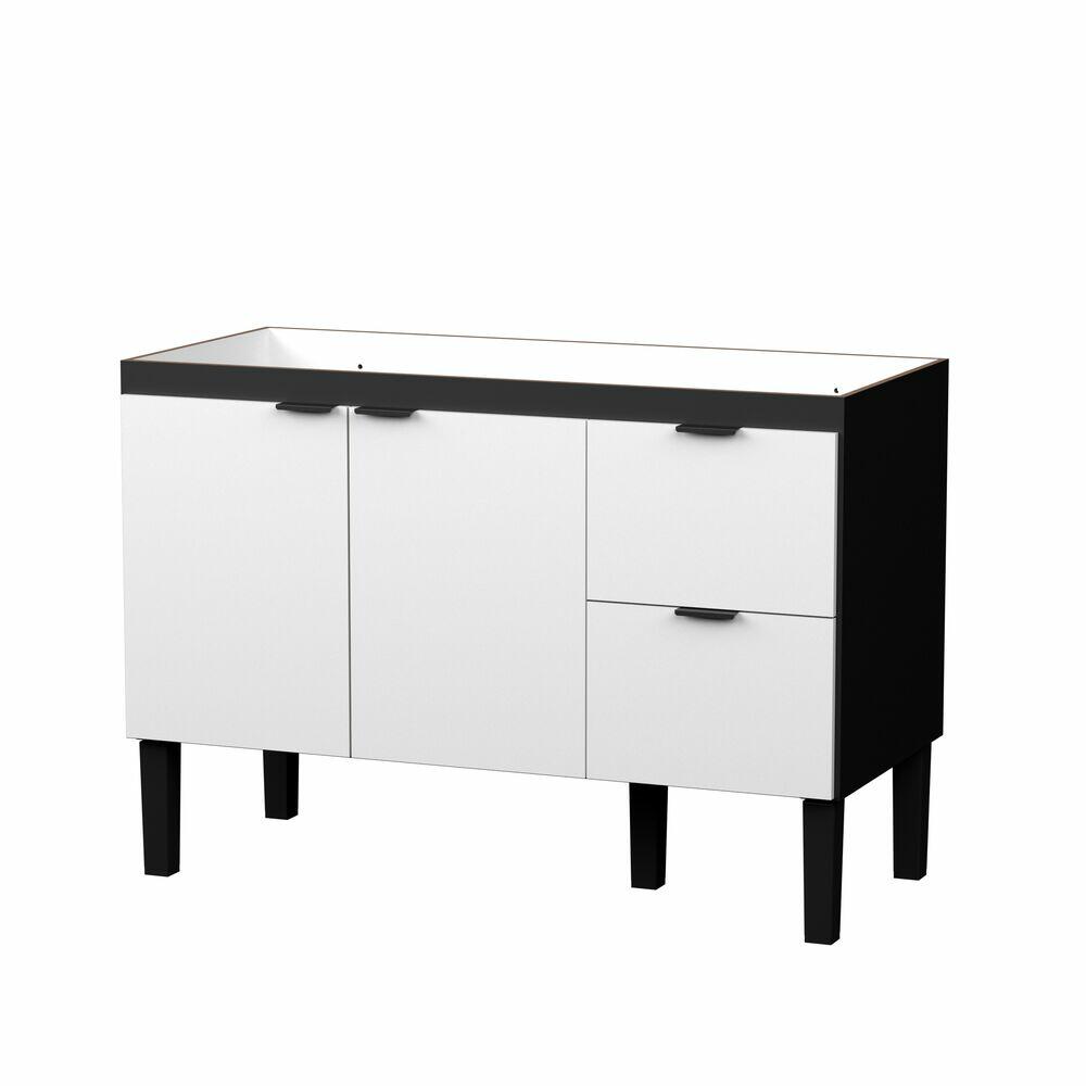 Balcão de Cozinha Colibri 114 cm Branco e Preto Cozimax