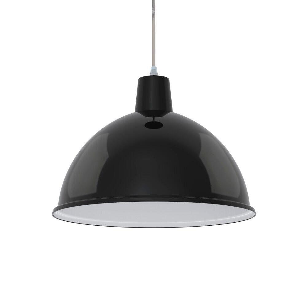 Pendente Taschibra 1 Lâmpada Design TD 822 E27 Preto