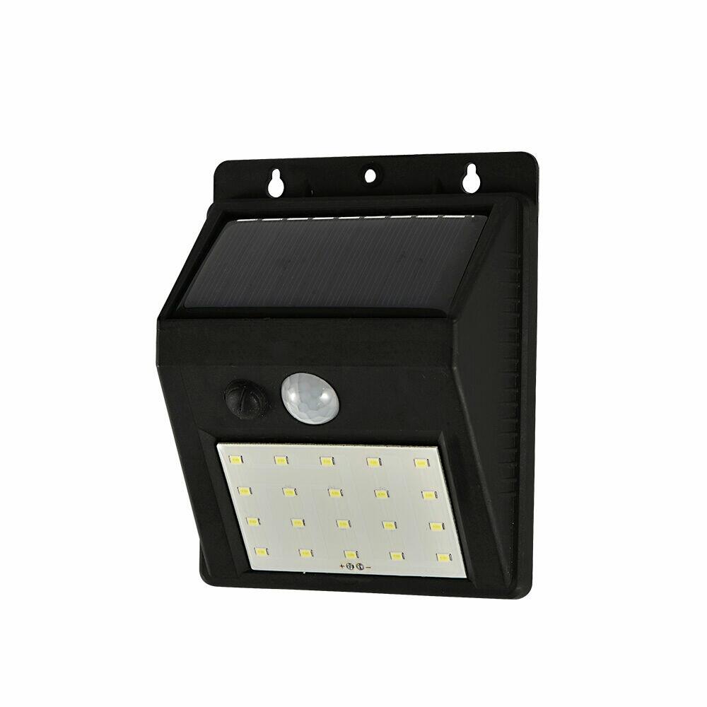 Arandela Solar LED Sunshine AS1 2W 6500K Preta Luz Branca Taschibra