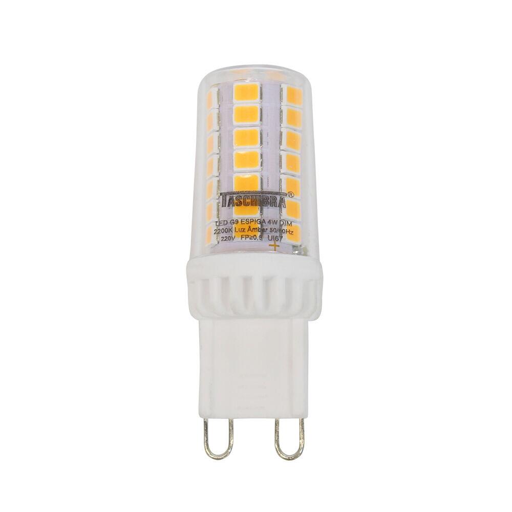 Lâmpada LED Dimerizável Espiga Taschibra 4W 2200K G9 Amarela