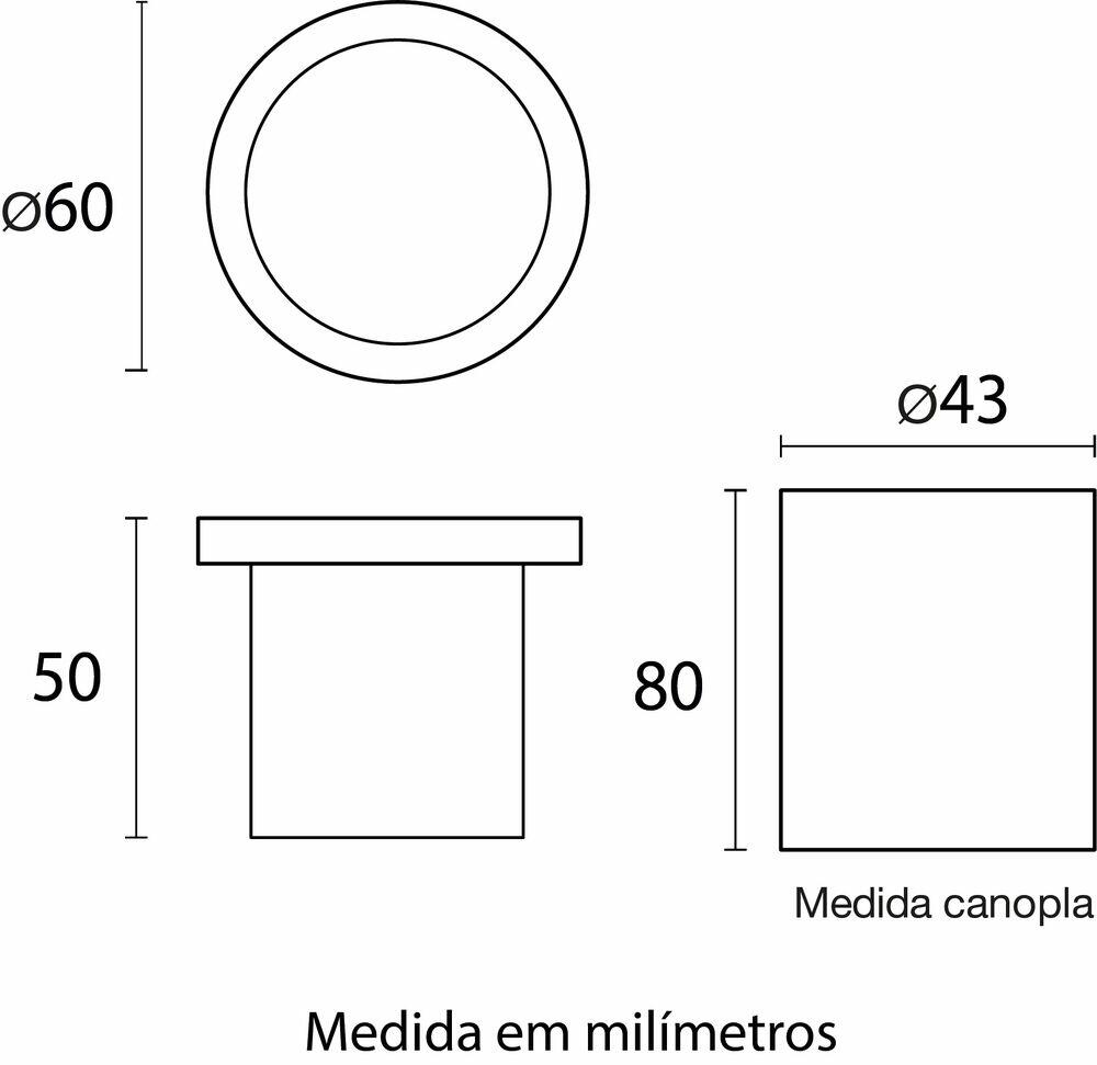 Embutido de Solo Ring LED Redondo Cinza 1w 3.000k Luz Branco Quente Blumenau Iluminação