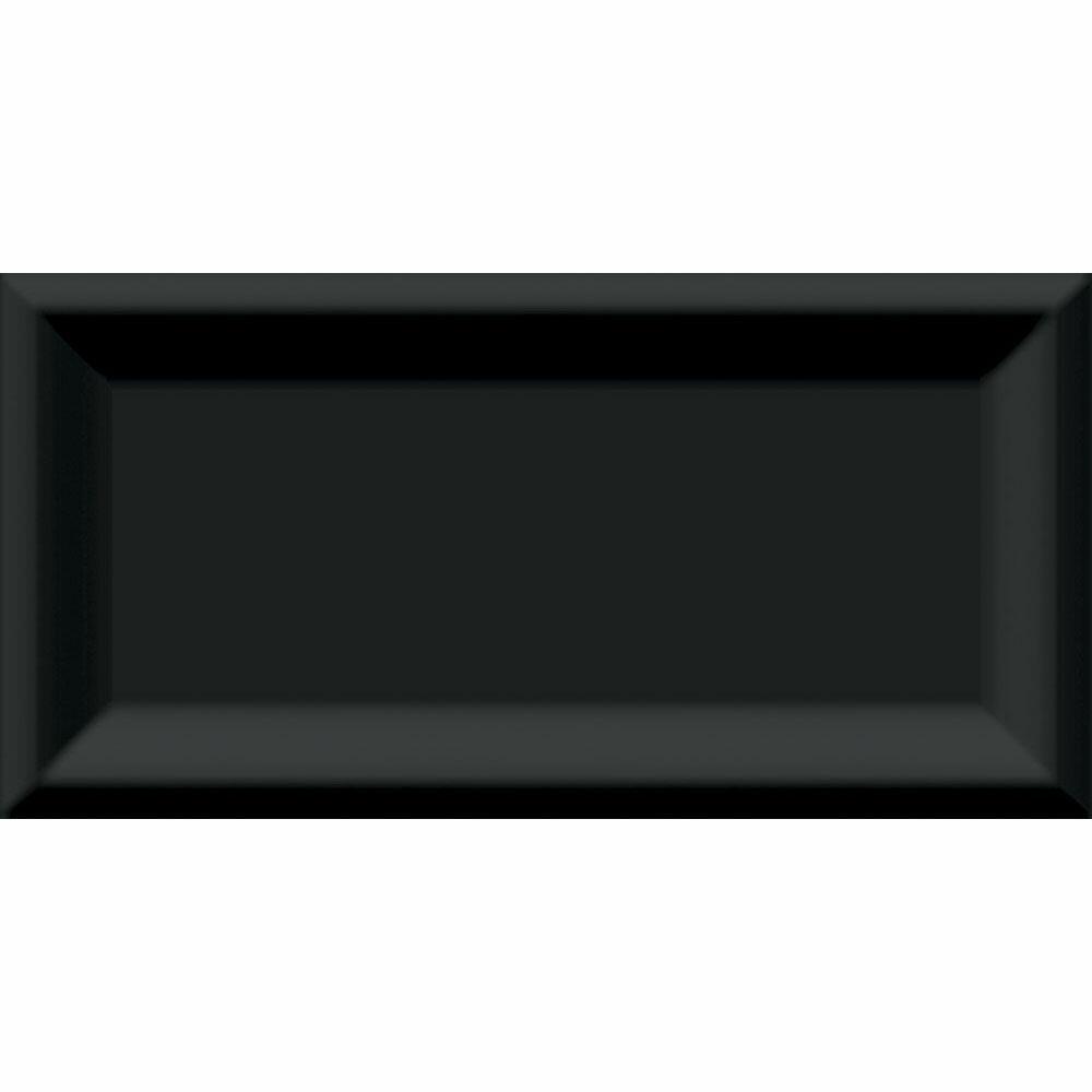 Revestimento Parede Mondrian Preto Bold 7,7x15,4 Roca