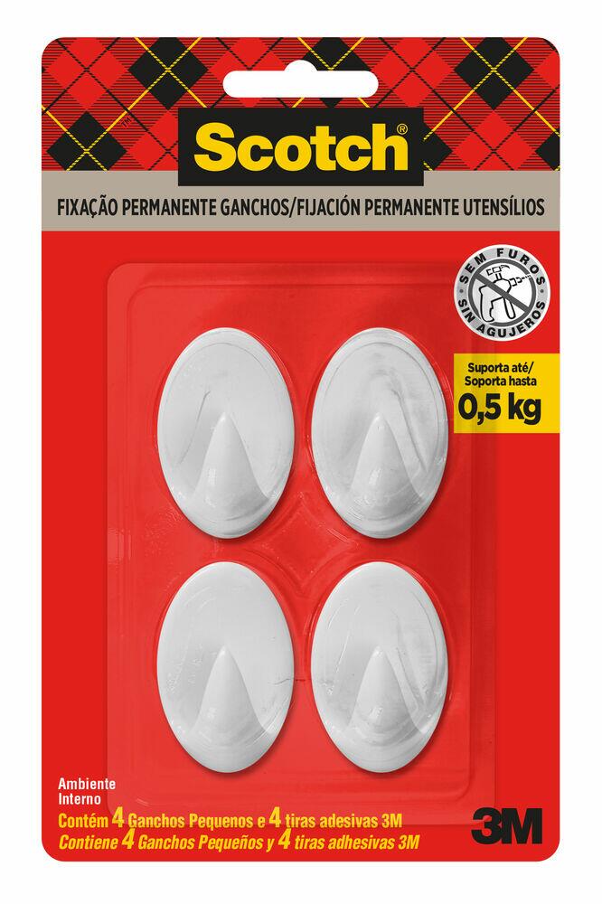 Gancho PVC Adesivo 3M para Utensílios 4 Peças