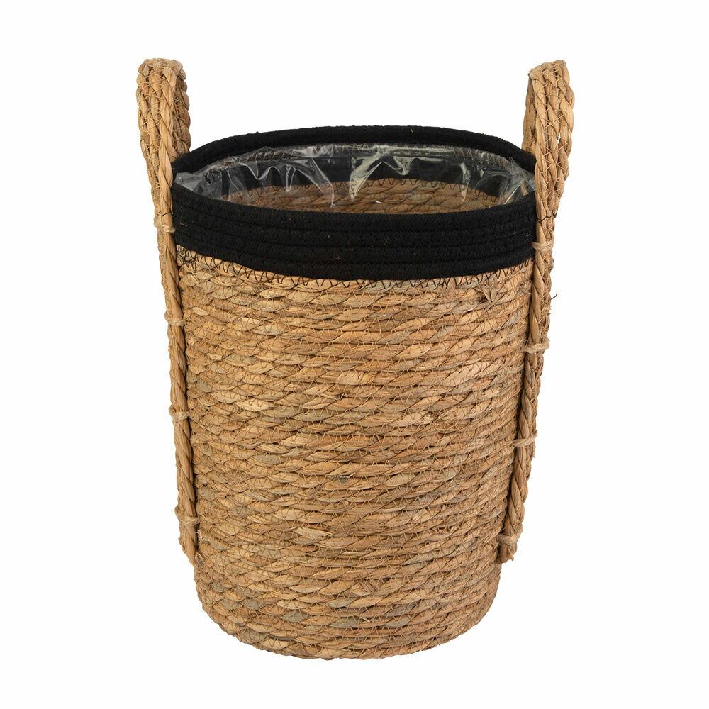 Cesta Decorativa 24cm Marrom e Preto Fascino