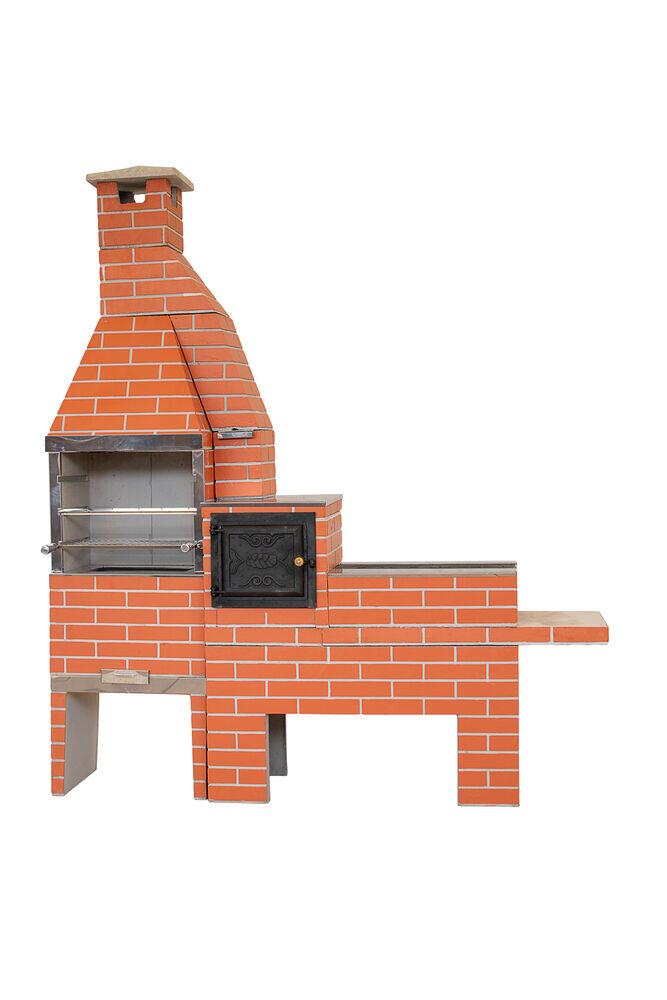 Trio Churrasqueira M + Fogão + Forno Tijolinho vermelho Primus