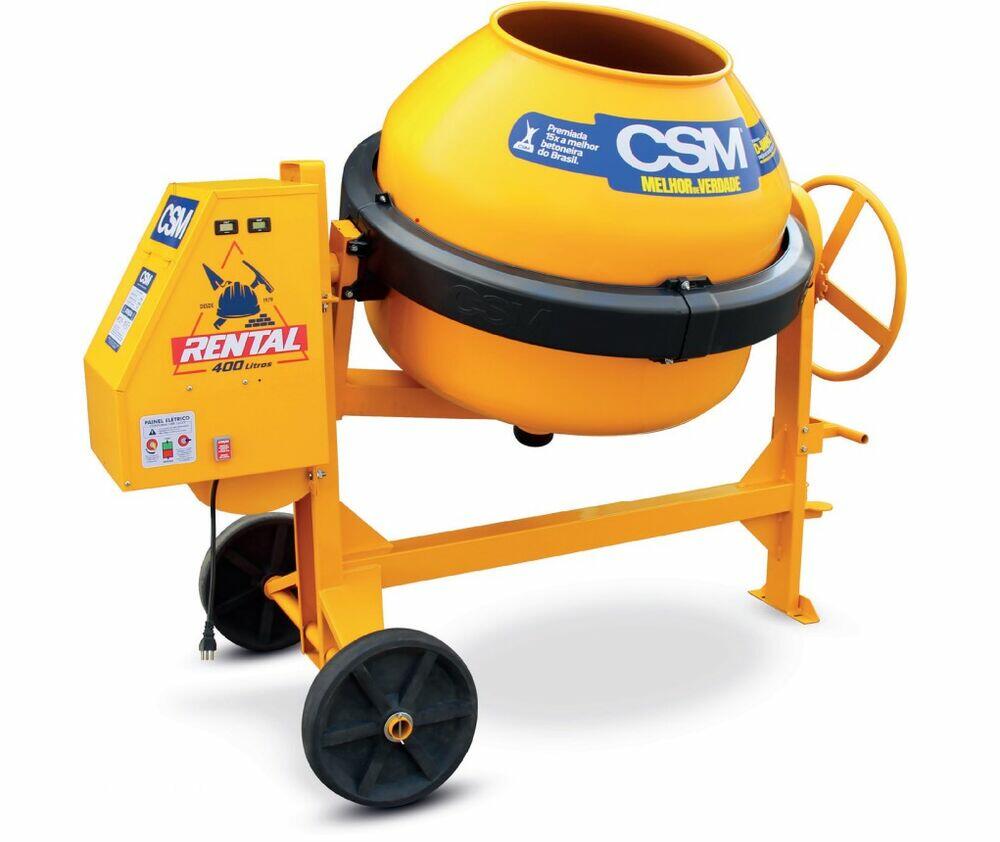 Betoneira c/Motor CSM 400L Rental Trif Amarela