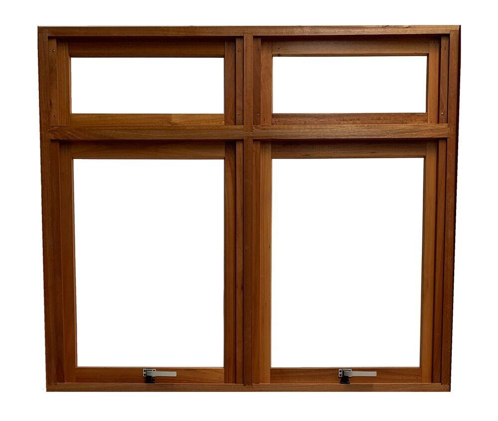 Janela Maxim-Ar Madecen 1,57x1,20m 2 Folhas p/Vidro Liso Eucalipto