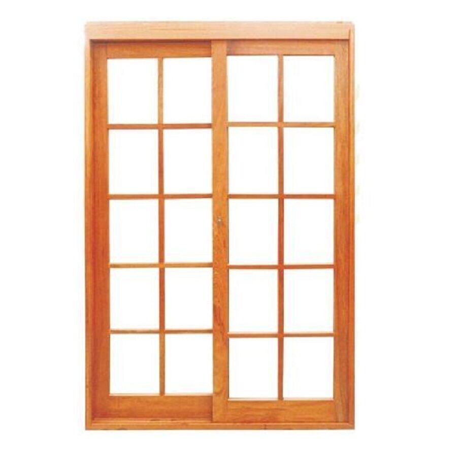 Porta de Correr Madecen 1,60x2,13m 2 Folhas p/Vidro Eucalipto