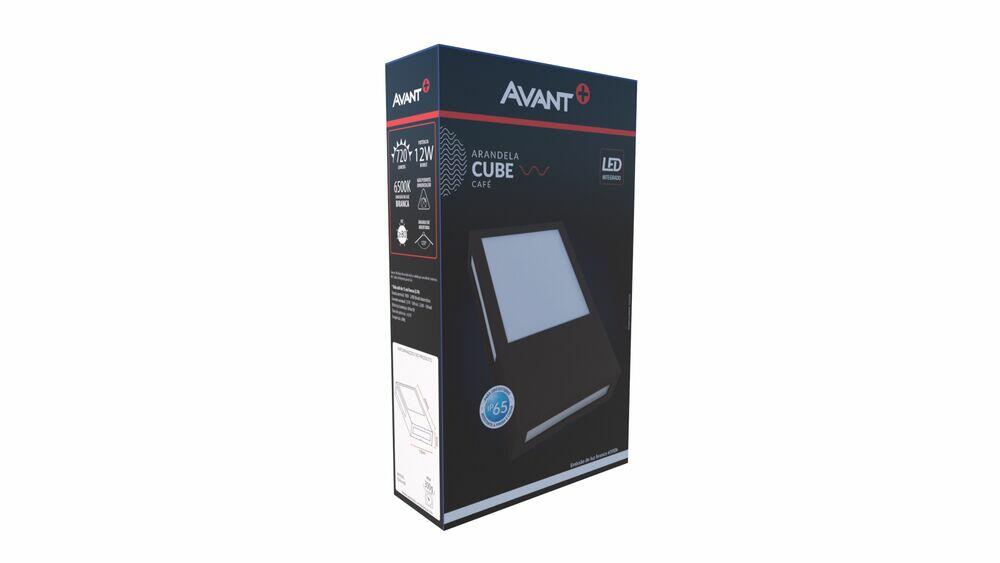 Arandela LED 12W Cube 6500K Café Bivolt Luz Branca Avant
