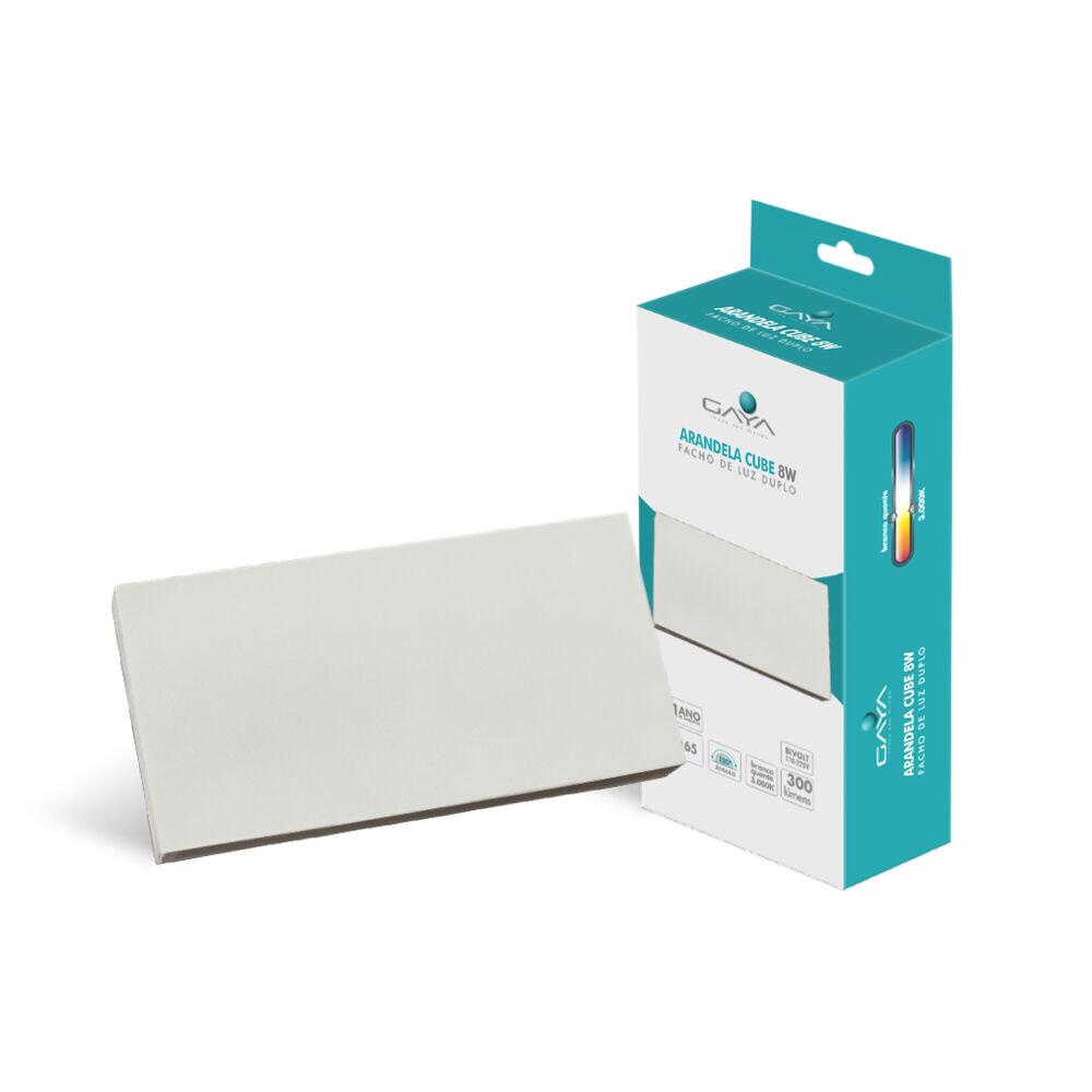 Arandela Externa LED 8W 3000K Cube Slim Luz Amarela Gaya