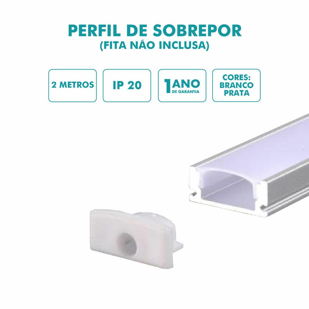 Perfil de LED Gaya Sobrepor Slim 2m Branco