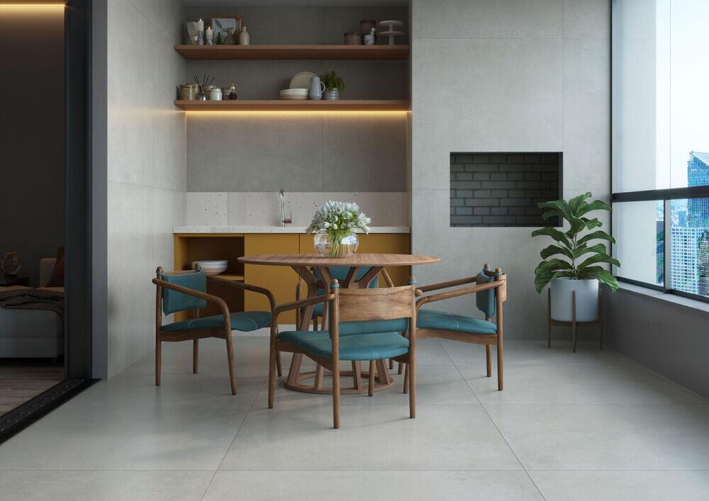 Porcelanato Malina Cinza Retificado Cimento 120x120 Eliane