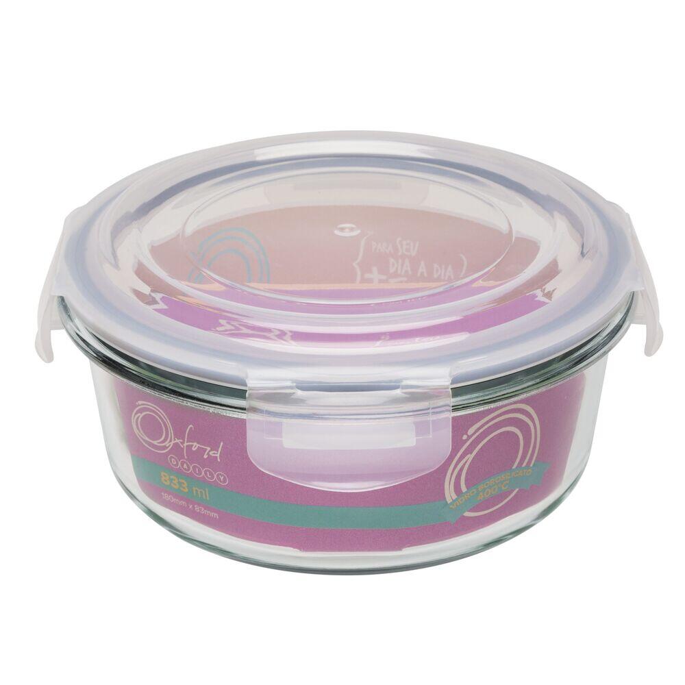 Pote de Vidro Oxford 830ml Redondo Hermético