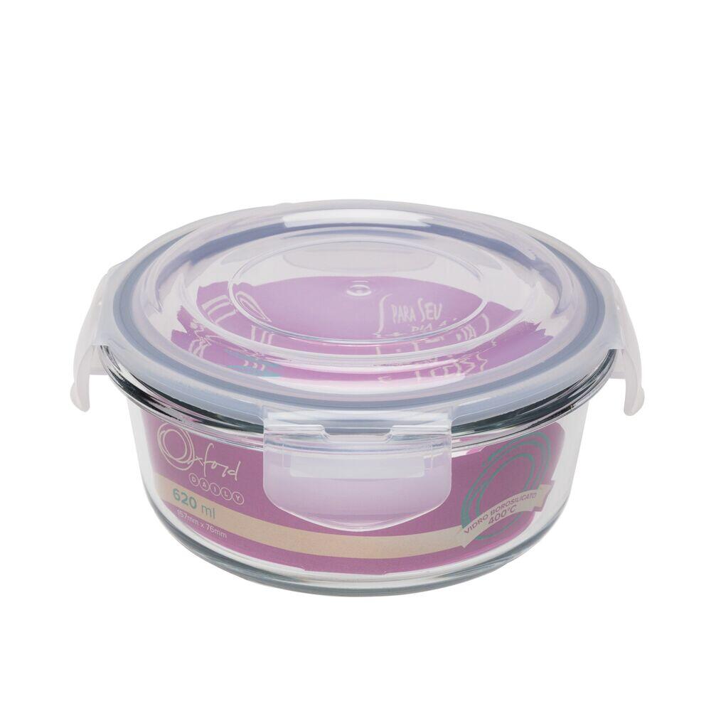 Pote de Vidro Oxford 620ml Redondo Hermético