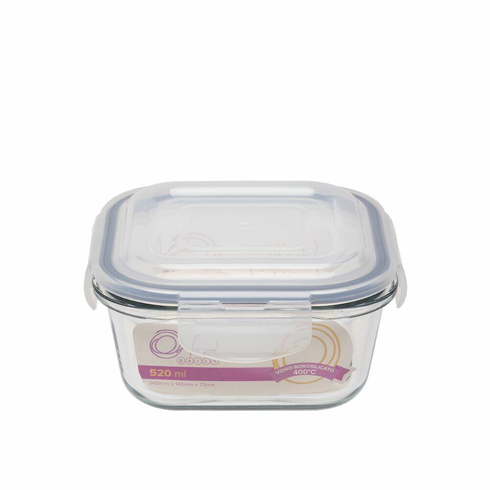 Pote de Vidro Oxford 520ml Quadrado Hermético