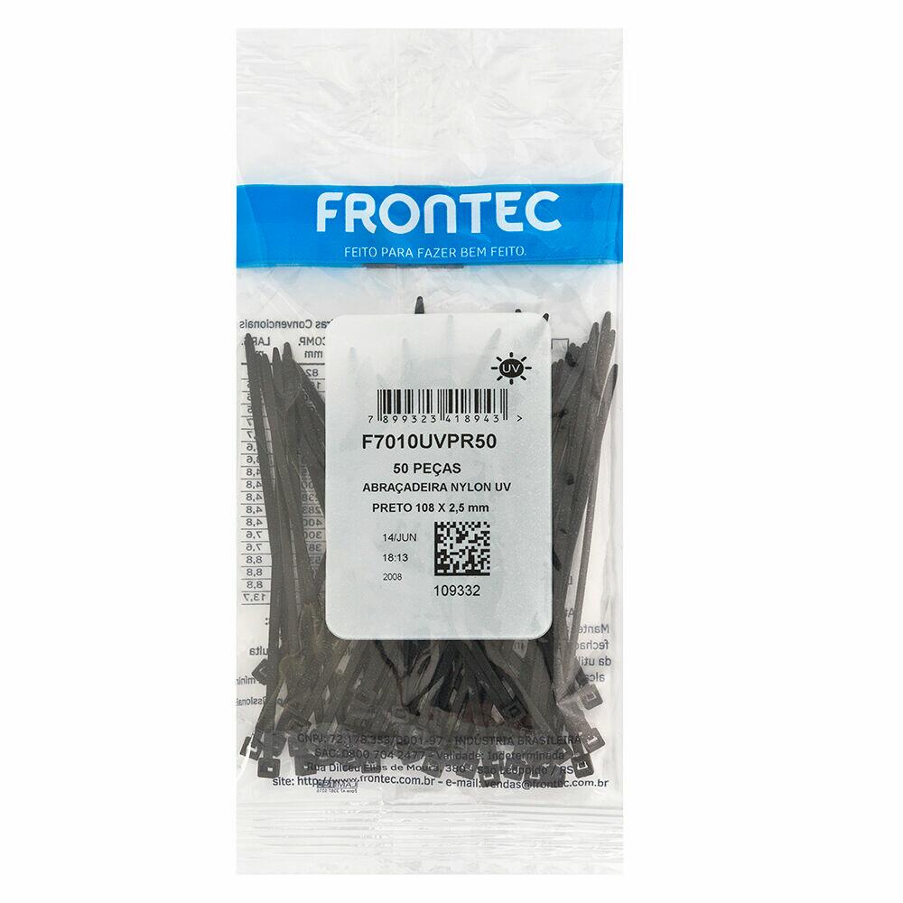 Abraçadeira Nylon 2,5x100mm Preto 50 Peças Frontec