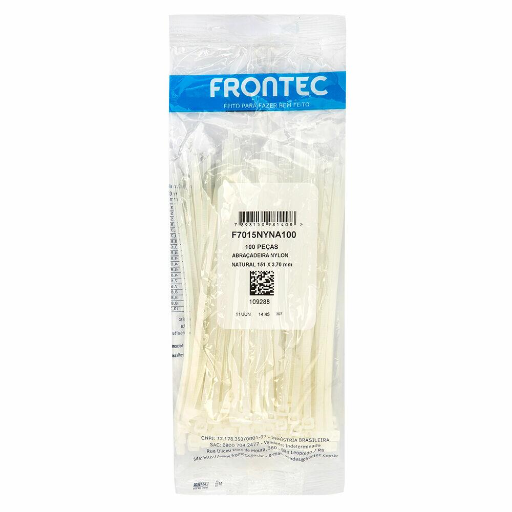Abraçadeira Nylon 3,7x150mm Natural 100 Peças Frontec