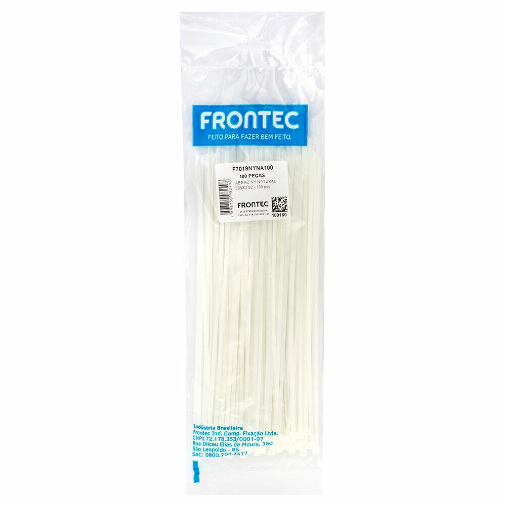 Abraçadeira Nylon 2,5x209mm Natural 100 Peças Frontec