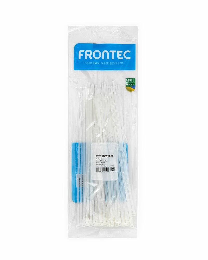 Abraçadeira Nylon 3,7x250mm Natural 50 Peças Frontec