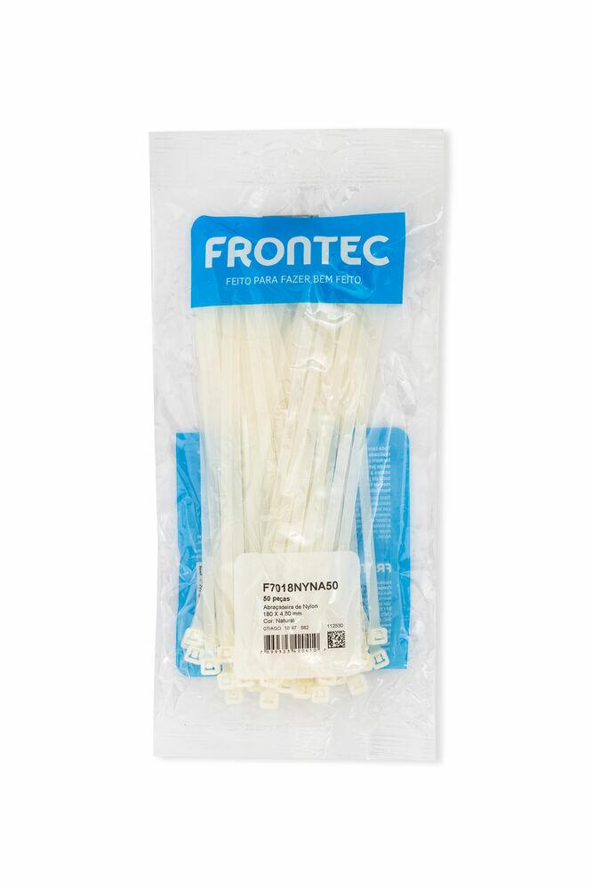 Abraçadeira Nylon 4,8x180mm Natural 50 Peças Frontec