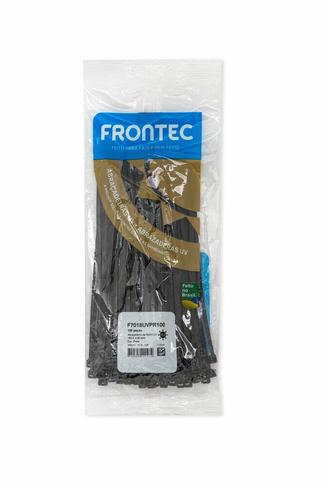 Abraçadeira Nylon 4,8x180mm Preto 100 Peças Frontec