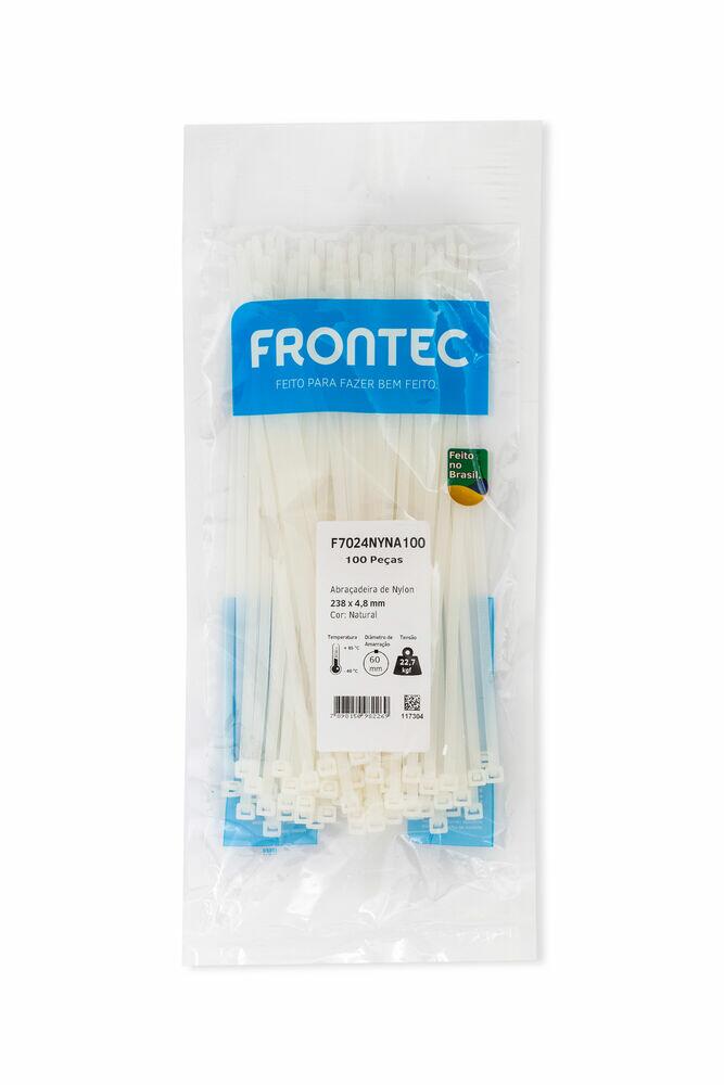 Abraçadeira Nylon 4,8x238mm Natural 100 Peças Frontec