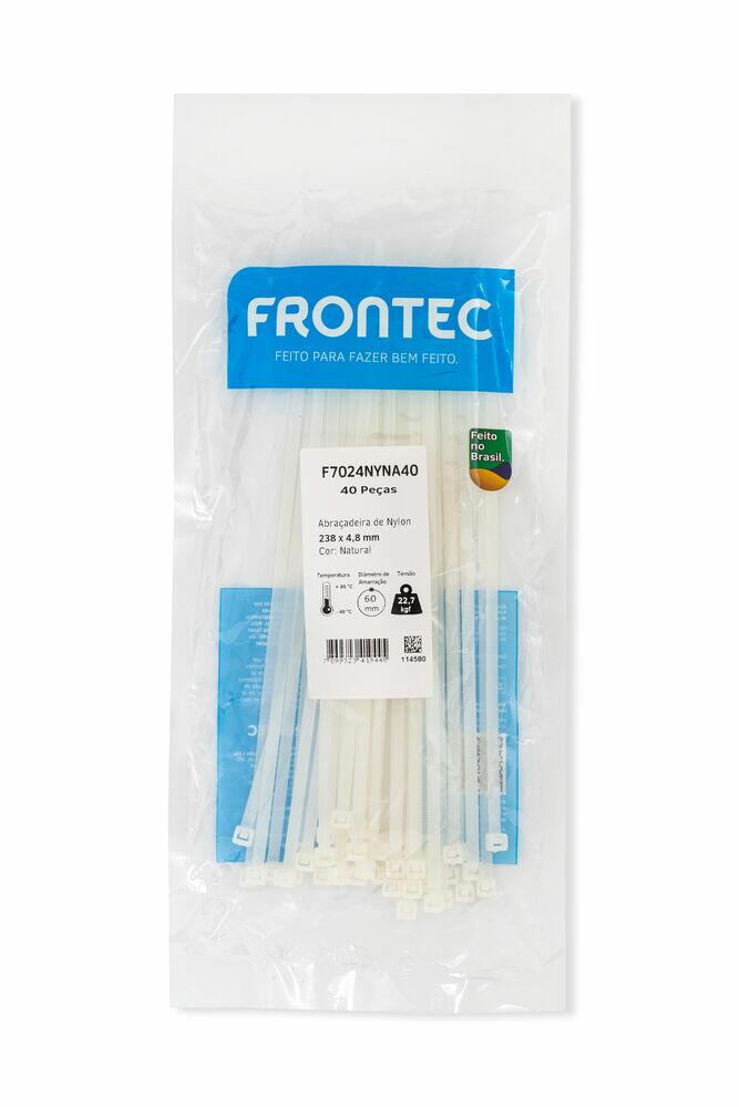 Abraçadeira Nylon 4,8x238mm Natural 40 Peças Frontec