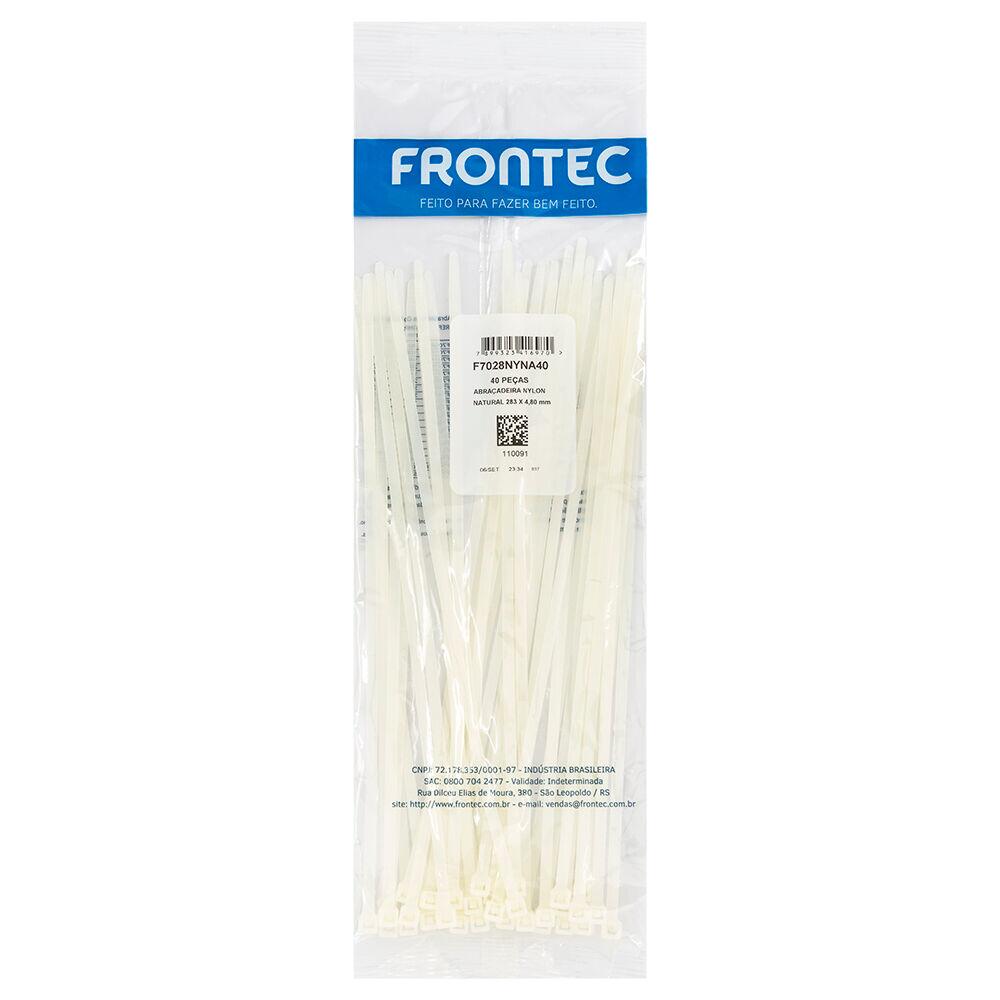 Abraçadeira Nylon 4,8x238mm Natural 40 Peças Frontec