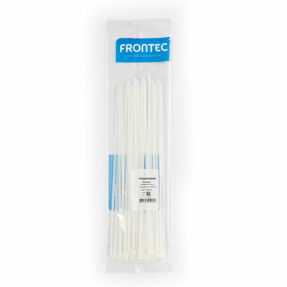 Abraçadeira Nylon  4,8x340mm Natural 40 Peças Frontec