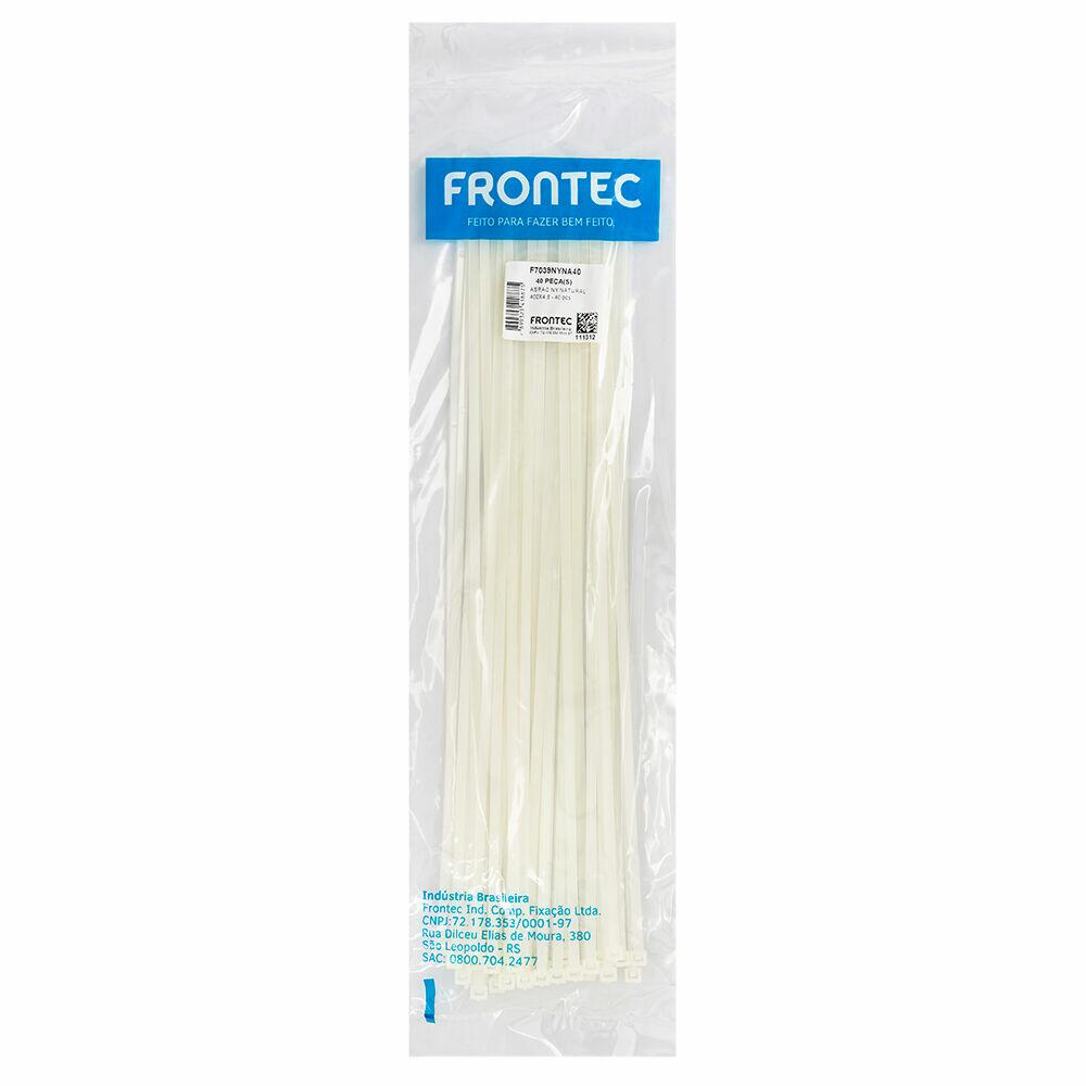 Abraçadeira Nylon 4,8x400mm Natural 40 Peças Frontec
