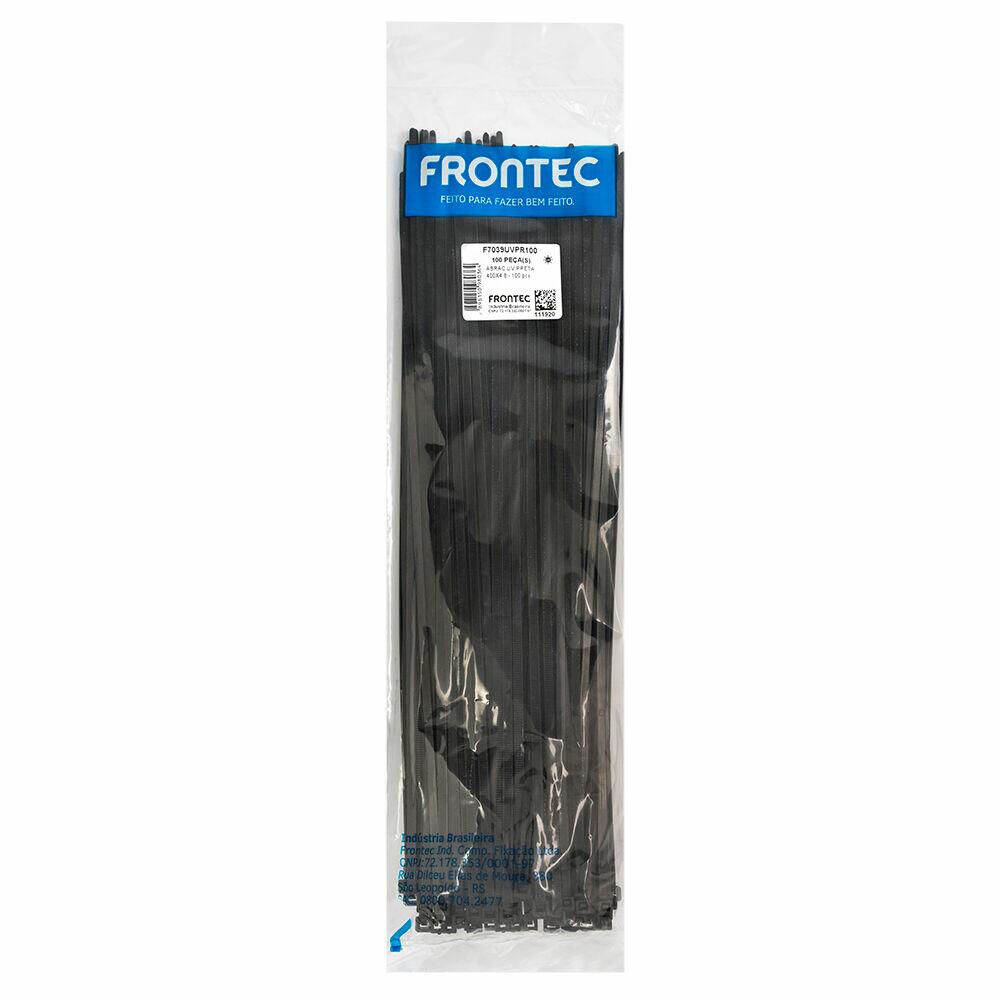 Abraçadeira Nylon 100 Peças 4,8x400mm Preto Frontec