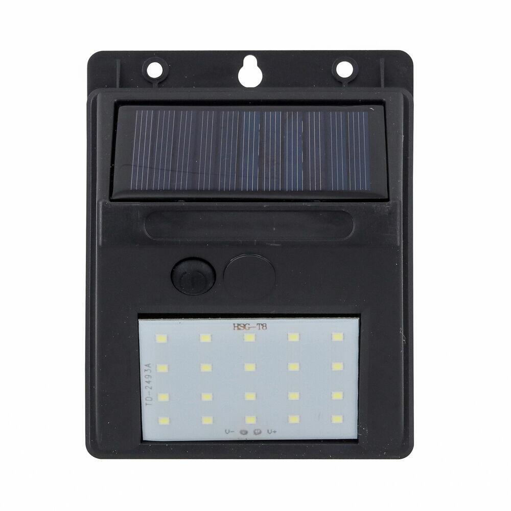 Luminária Solar Zyon com Sensor Preto Luz Branca Gaya