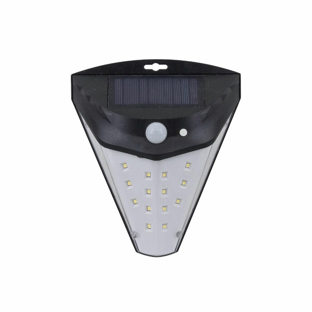 Luminária Solar Haifa com Sensor Preto 6500K Luz Branca Gaya