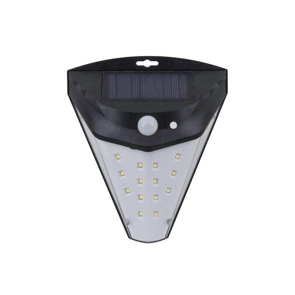 Luminária Solar Haifa com Sensor Preto Luz Amarela Gaya